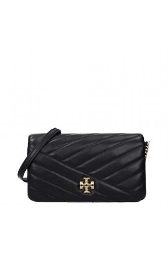 Tory Burch Kira Δερμάτινο Τσαντάκι Χιαστί Μάυρο