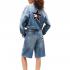 Tommy Hilfiger Girl Back Logo Cropped Oversized Denim Jacket
