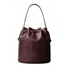 Calvin Klein Τσάντα Bold Ck Large Bucket Bag LV04F3232G Μπορντό
