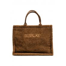 Replay Women`s Bag Tote Handbag Brown Replay Women`s Bag Tote Handbag Brown