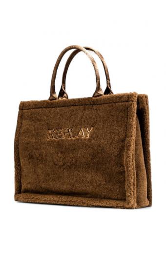 Replay Women`s Bag Tote Handbag Brown