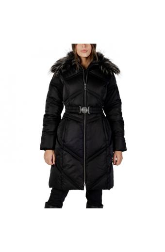 Guess Alienor Long Belted Puffer Μαύρο