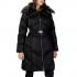 Guess Alienor Long Belted Puffer Μαύρο