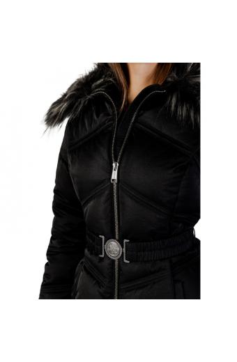 Guess Alienor Long Belted Puffer Μαύρο