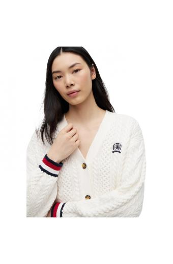 Tommy Jeans Πλεκτή ζακέτα Global Stripe Oversized Cable