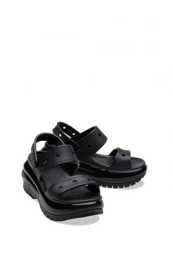 Crocs Classic Mega Crush Καλοκαιρινές Γυναικείες Πλατφόρμες Μαύρο