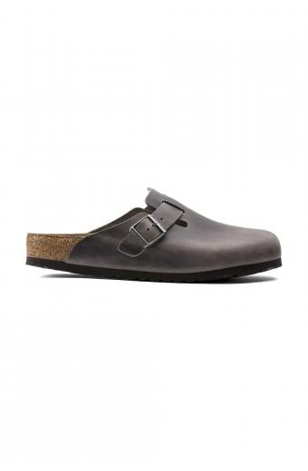 Birkenstock Boston Soft Footbed Oiled Leather Iron Grey