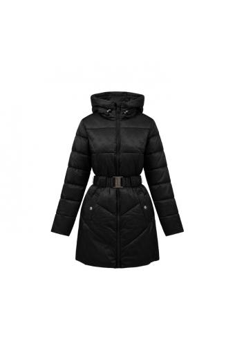 Guess Seline Logo Midi Puffer Μαυρο