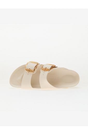 Birkenstock Arizona Big Buckle Δερμάτινα Γυναικεία Σανδάλια Λευκά Narrow Fit