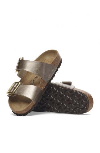 Birkenstock Sydney Δερμάτινα Γυναικεία Σανδάλια Καφέ Narrow Fit