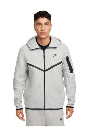 NikeTech Fleece Windrunner Ζακέτα με Κουκούλα Γκρι