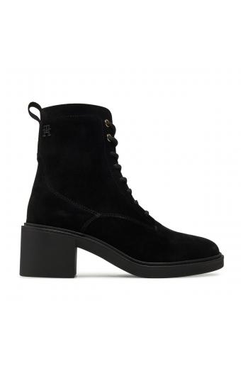 Tommy Hilfiger Μποτίνια Suede Mid Heel Laceup