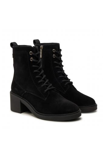 Tommy Hilfiger Μποτίνια Suede Mid Heel Laceup