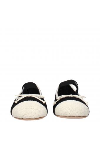 Miu Miu Μπαλαρίνες Λευκό Μα΄ύρο