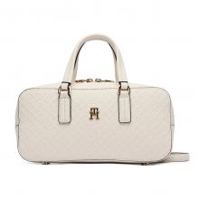 Tommy Hilfiger Δερμάτινη Τσάντα Ώμου Λευκή
