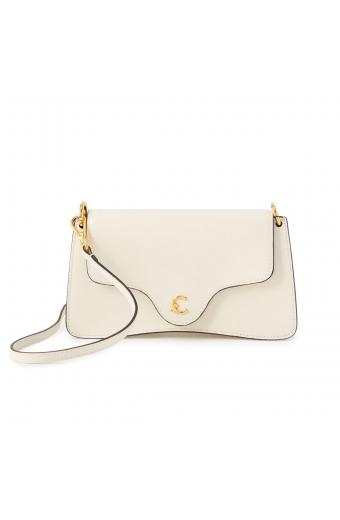 Coccinelle C-ME CALF Τσάντα Ωμου Λευκή