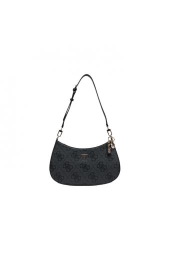 Guess Γυναικεία Τσάντα Ωμου NOELLE II TOP ZIP Γκρί