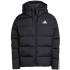 Adidas Essentials Climawarm 3 Stripes Puffer Down Hooded Μαύρο