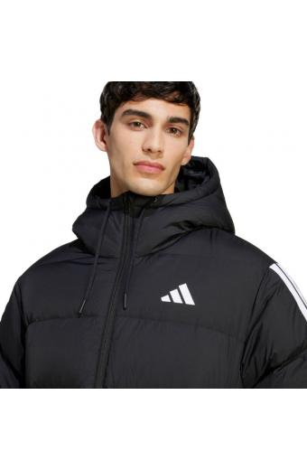 Adidas Essentials Climawarm 3 Stripes Puffer Down Hooded Μαύρο
