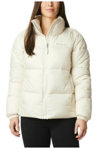 Columbia Κοντό Γυναικείο Puffer Μπουφάν για Χειμώνα Λευκό