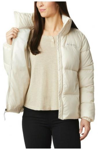 Columbia Κοντό Γυναικείο Puffer Μπουφάν για Χειμώνα Λευκό