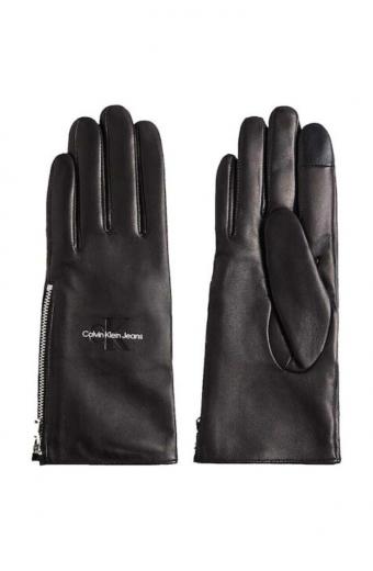 Calvin Klein Μαύρα Γυναικεία Δερμάτινα Γάντια