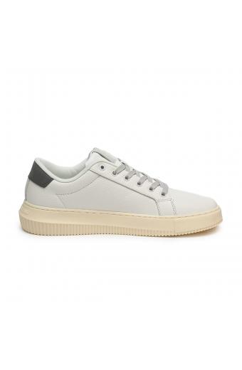 Calvin Klein Δερμάτινα Sneakers Creamy White
