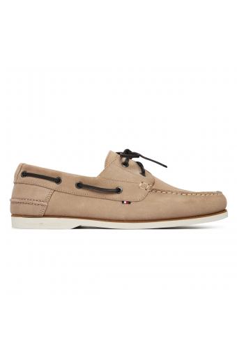 Tommy Hilfiger Suede Ανδρικά Boat Shoes Μπεζ 