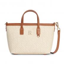 Tommy Hilfiger Tommy Δερμάτινη Γυναικεία Τσάντα Tote Χειρός Μπεζ
