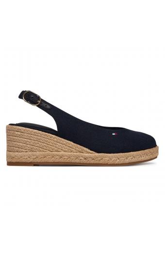 Tommy Hilfiger Εσπαντρίγιες Mid Wedge Espad Slingback Σκούρο μπλε