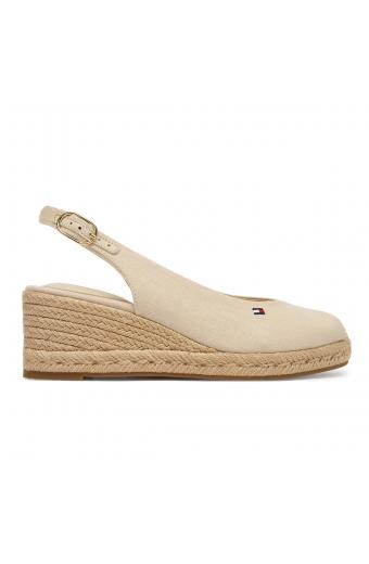 Tommy Hilfiger Εσπαντρίγιες Mid Wedge Espad Slingback Μπεζ