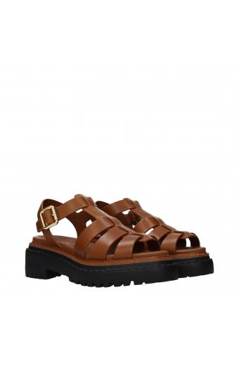 Prada cage-strap platform sandals Καφέ 