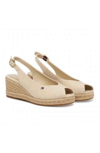 Tommy Hilfiger Εσπαντρίγιες Mid Wedge Espad Slingback Μπεζ