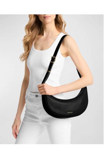 Michael Kors Δερμάτινη Τσάντα Cross Body Μαύρη