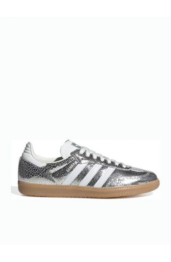 ADIDAS Samba OG Silver Metallic Cracked Leather (Women`s)